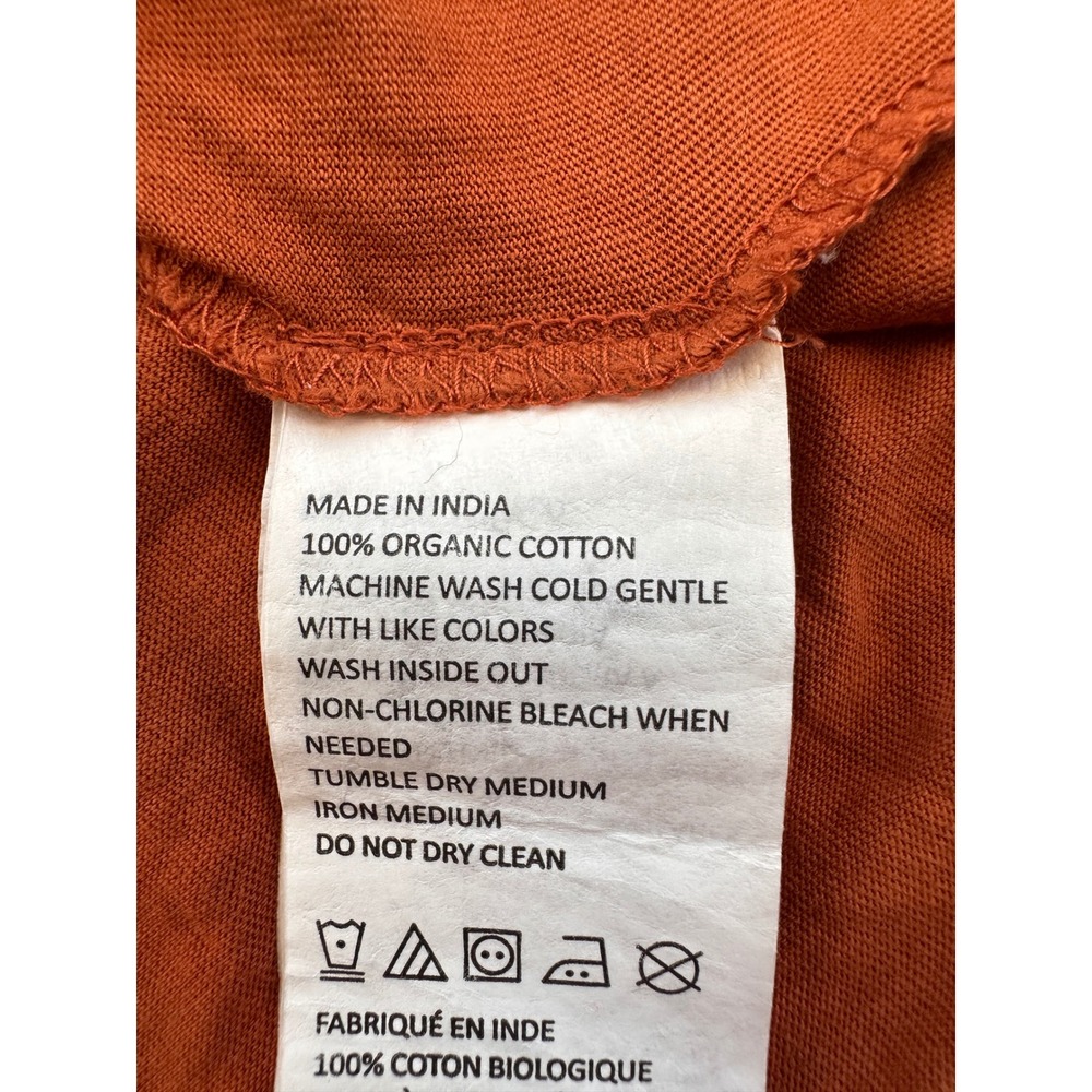 prAna Free Hugs Bear Graphic Tee Women Size M Orange Excellent Organic Cotton - Picture 6 of 7